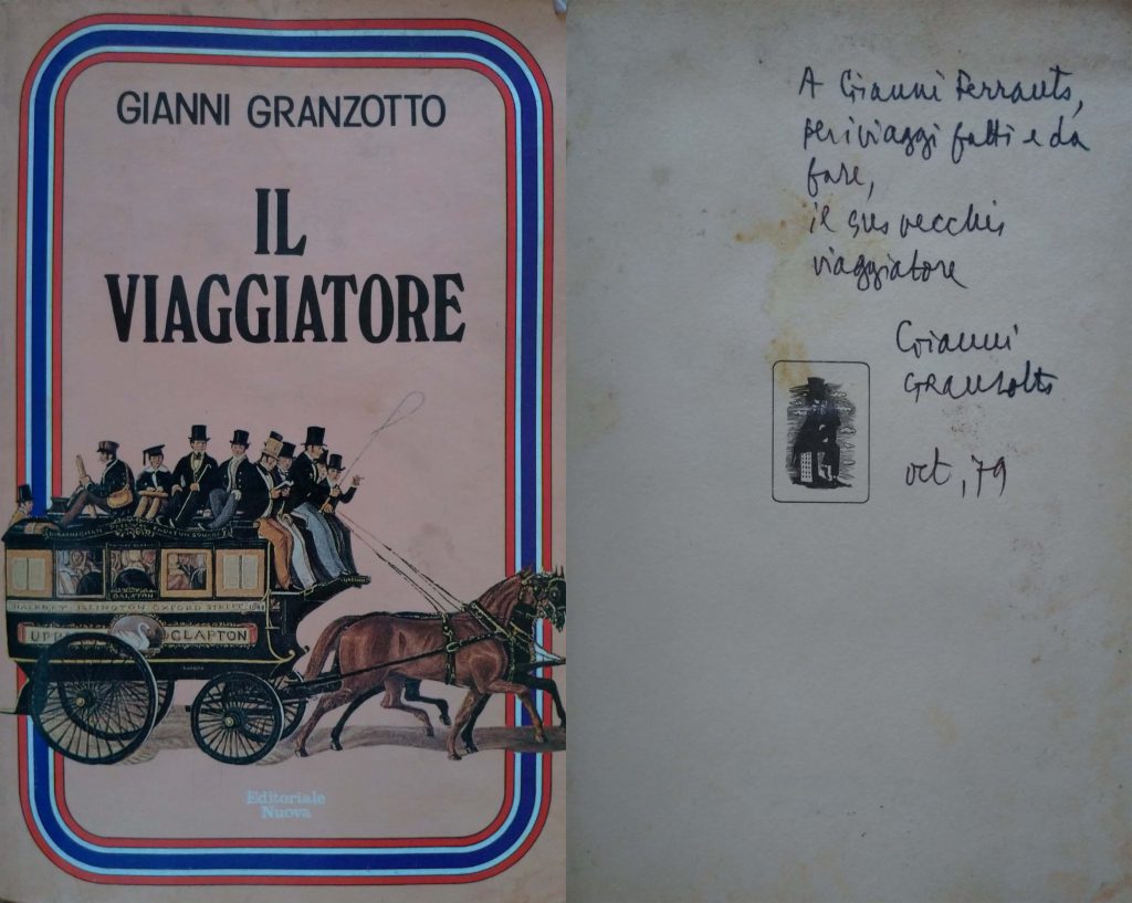 Libro "Il viaggiatore" di Gianni Granzotto con dedica a Gianni Ferrauto