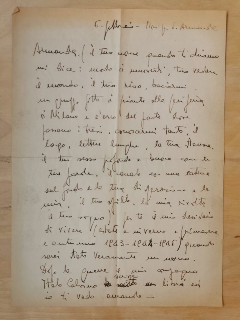 Lettera di Roberto Guiducci alla moglie Amanda